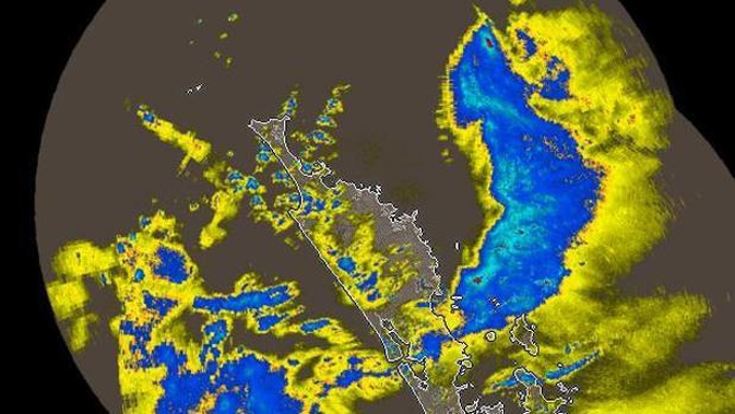 The rain radar image of Northland shows a moderate amount of rain is falling in the region currently. (Photo/metservice)