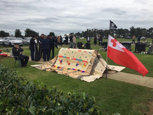 Jonah Lomu's grave, ahead of today's headstone unveiling. (Photo / Doug Sherring)
