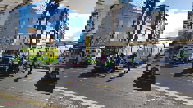 Part of Karangahape Rd has been closed following the crash. (Photo / Supplied)