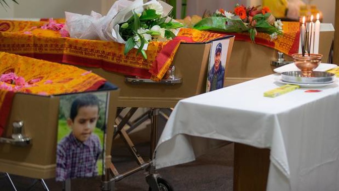 Christchurch funeral service for Tej Kafle ,Tika Kafle and Pream Kafle, who died in a fire at their home in Waimate in August, 2015. (Photo / Martin Hunter)