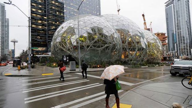 Amazon's Spheres in downtown Seattle serve as a conservatory as well as an employee lounge and workspace. Photo / AP