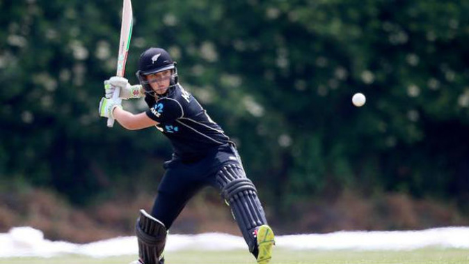 Amelia Kerr hits one of her 784 boundaries. (Photo / Photosport)