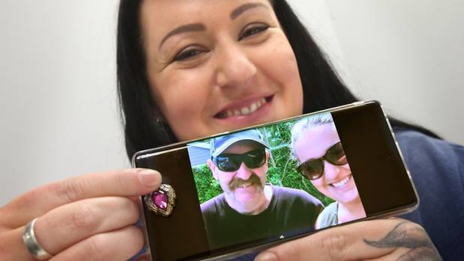 Chelsea Campbell has been reunited with her late father's ashes, which were kept in a pendant and lost in Countdown supermarket. He was later found in the cottage cheese section. Photo / John Borren