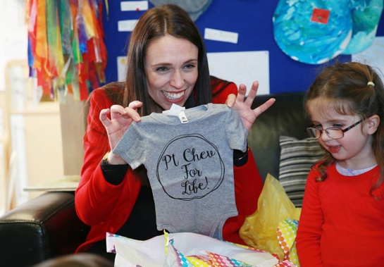 Ardern becomes first NZ female PM to give birth while in power. (Photo / Herald)