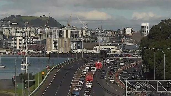 Southbound lanes of the Harbour Bridge are closed due to an 'incident'. Photo / NZTA