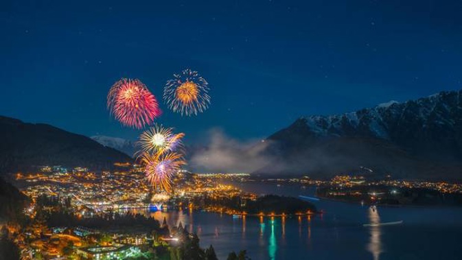 Fireworks at the Queenstown Winter Festival on Friday night were delayed as organisers tracked down a drone operator. (Photo / Queenstown Winter Festival)