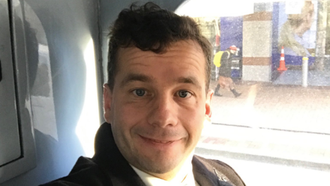 ACT leader David Seymour was very proud of his bus commute this morning and took a dig at the Greens. Photo / Twitter