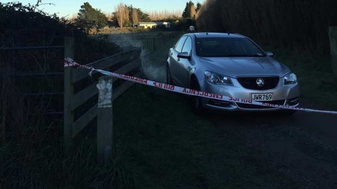Police were investigating the scene at the rural property last week. (Photo / NZ Herald)