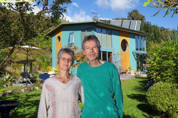 Ute and Rolf Kleine at their Golden Bay home which was searched twice by police. (Photo / NZ Herald)