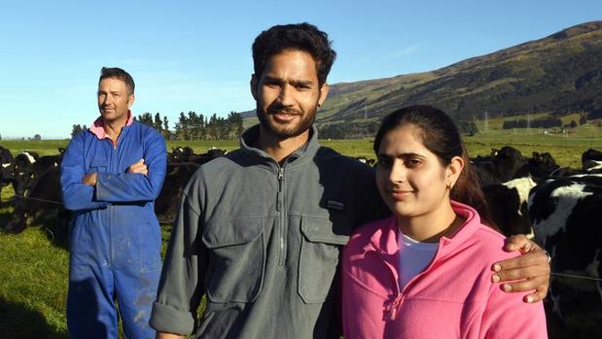 Immigration NZ will let Harjinder (Harrie) Chander stay in New Zealand but want to send his wife, Pawandeep, a nurse, back to India. Harrie works for Taieri farmer, Mark Adam. (Photo / ODT)