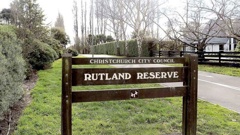 A St Albans resident wants action to flooding issues in Rutland Reserve sign. (Photo / Star.kiwi)