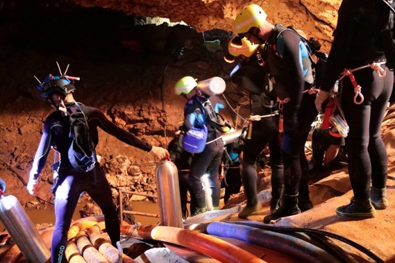 A former British rescue coordinator said a decision to extract a group of boys and their coach trapped in a partially-flooded cave system in northern Thailand, by having them swim out accompanied by rescuers, could be fatal. (Photo / Supplied)