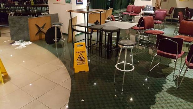 Flooding at the Petonw Working Mens Club. Photo / Supplied