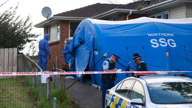 Police at the scene in Buckland Road, Mangere.
