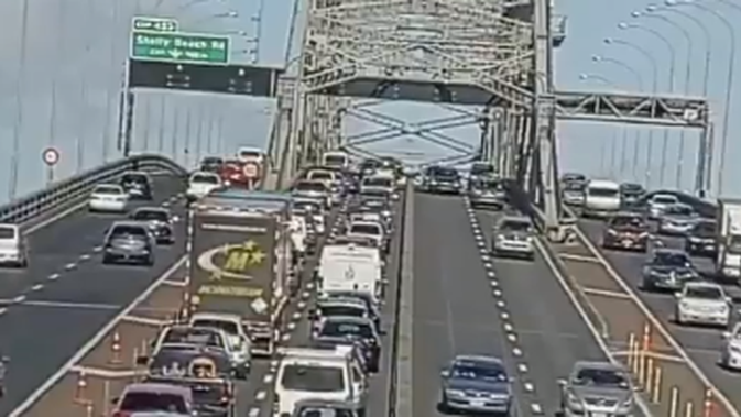 The Harbour Bridge crash is causing lengthy delays.