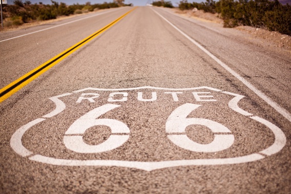 A Route 66 road marking. (Photo / Mike Yardley)