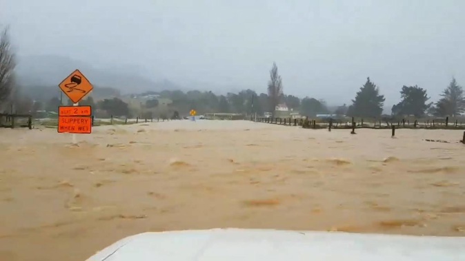 Floodwaters and slips hit the Coromandel over the weekend. (Photo / NZ Herald)
