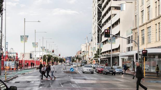 General view of Quay Street. There will be more waterfront space for cyclists, pedestrians in time for America's Cup. (Photo / NZ Herald)