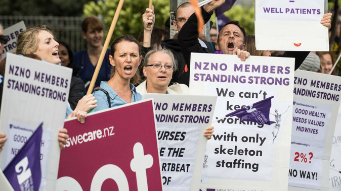 The strike comes days after the nurses walked off the job for 24 hours following day disagreements with the DHBs. Photo \ NZ Herald