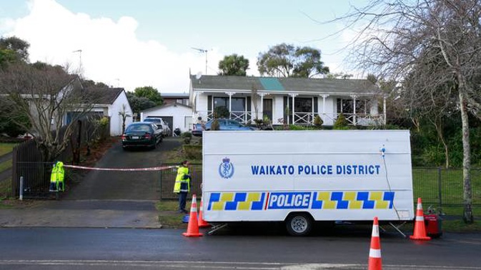 Waikato police set up a caravan at the Pohutukawa Dr, Pukete, house where a man was arrested in connection with the death of Mitchell Paterson.
