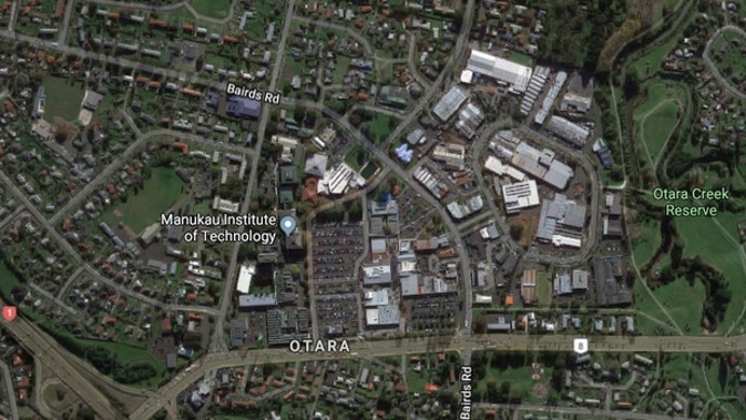 A fire service communications spokesman said a call was received at 3.15pm after a stack of pallets caught fire within the factory on Bairds Rd in Otara. Photo / Google