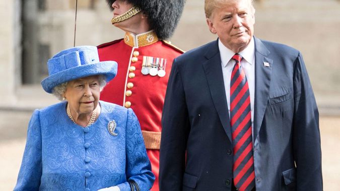 US President Donald Trump and Queen Elizabeth II at Windsor Castle. Photo / Getty Images