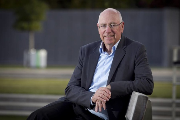 Sir Stephen Tindall joined Simon Barnett and James Daniels for Six and a Song. (Photo / NZ Herald)