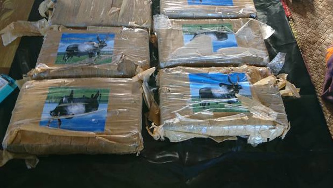 Bags of cocaine delivered by NZ naval vessel HMNZS Taupō to Suva on Friday. (Photo / NZ Defence Force)