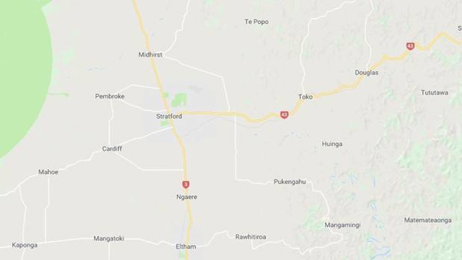 One person has died after a tractor rolled in Stratford, Taranaki. Image / Google Maps