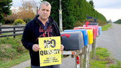  Quarry opponent Simon Moore won't be attending the open day at Fulton Hogan's Miners Rd quarry