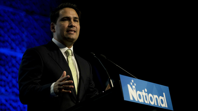 Simon Bridges made his first National Party conference speech as leader today. (Photo / NZ Herald)
