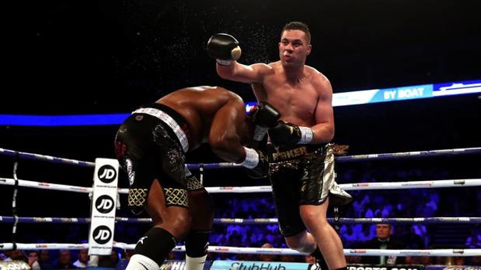The Kiwi heavyweight crashed to his second career defeat after falling to a unanimous decision loss to Dillian Whyte in London on Sunday. Photo / Getty Images