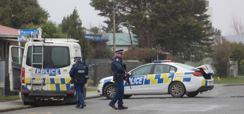 Armed police at Mavora Cres in Invercargill today. (Photo / ODT)