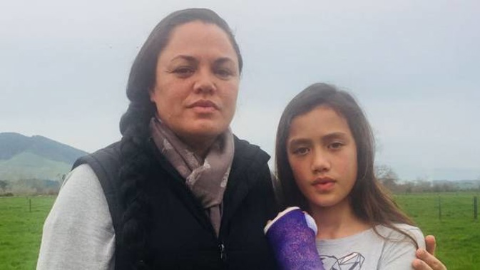 Brookes Hughes' (left) 11-year-old daughter Maea (right) was asked about her pregnancy status when she went for an x-ray at Waikato Hospital. (Photo / Supplied)