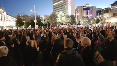 The crowds made their voices heard. (Video: Daniel Walker)