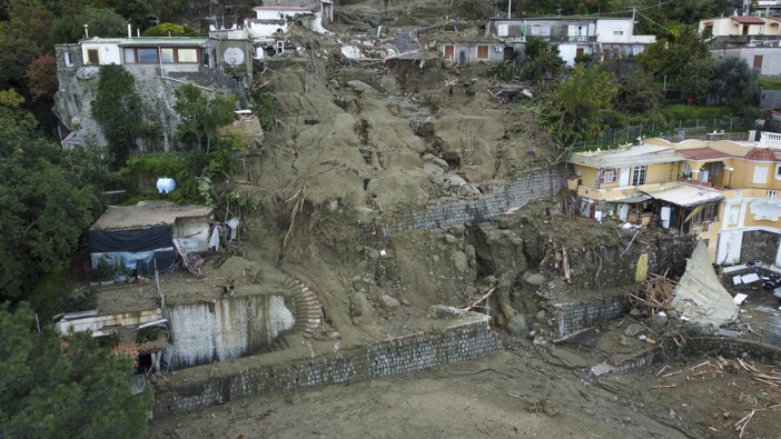 Authorities said the landslide destroyed buildings and swept parked cars into the sea, leaving seven dead. (Photo / Salvatore Laporta / AP)