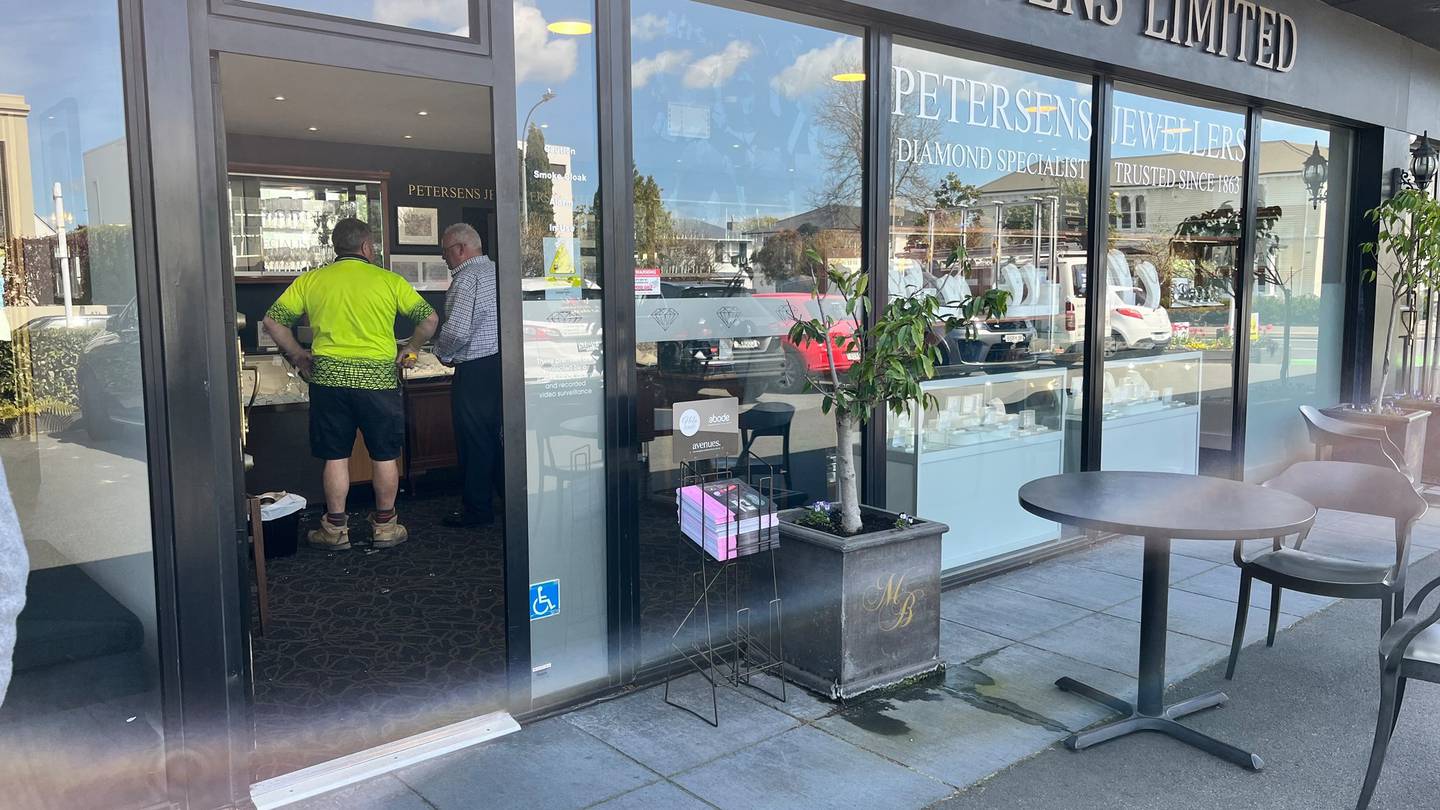 Petersens Jewellers Merivale the target of a smash and grab. Photo / Supplied