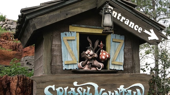 The character Brer Rabbit, from the movie, "Song of the South," is depicted near the entrance to the Splash Mountain ride. Photo / AP