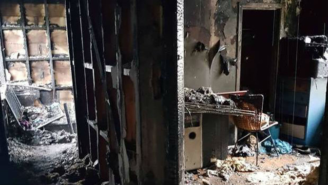 Fire damage at Mitai family home. Photo \ Supplied