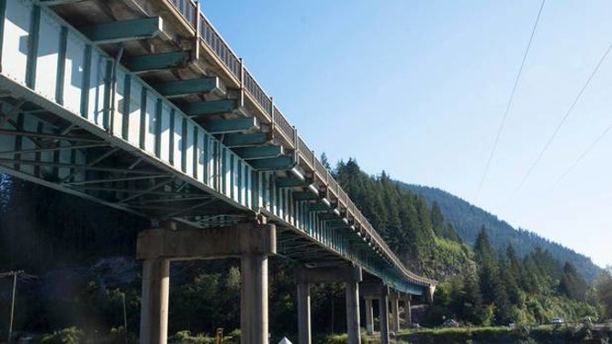 The Bruhn Bridge, where the Trans-Canada Highway crosses the Sicamous Channel. (Photo / Salmon Arm Observer)