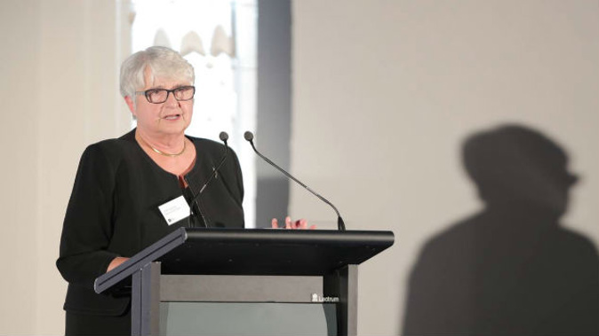 Dame Sian Elias delivering the Sir John Graham Lecture in Auckland. (Photo / Michael Craig)