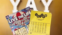 The lucky scratchie and winning Lotto bonus ticket that saw one Hamilton man win two big prizes in two years. (Photo / Supplied)