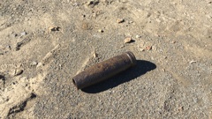 Children found the World War II-era artillery round during the school holidays (Image / Supplied)