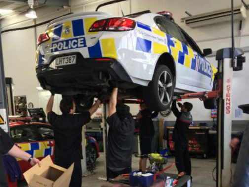 The kitten stowed away under a police car (Image / Police)