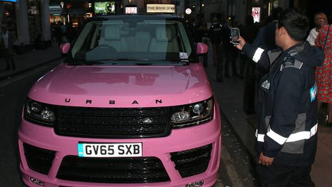 Katie Price's pink Range Rover could have sold for more if it was a different colour. Photo/Getty Images.
