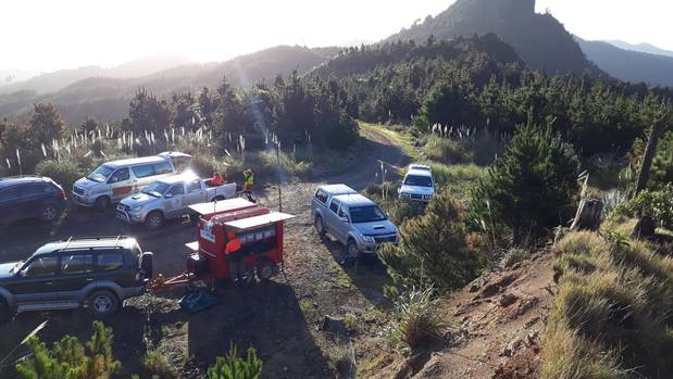 Search and Rescue personnel in the Castle Rock area on the Coromandel Peninsula. Photo / Supplied