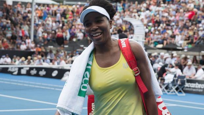 Venus Williams after an opening round win at last year's ASB Classic. Photo / Nick Reed