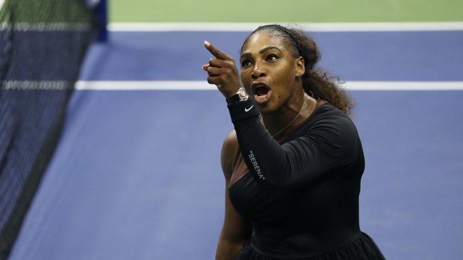 Serena Williams had a heated exchange with chair umpire Carlos Ramos during the U.S. Open women's final. Photo \ Getty Images