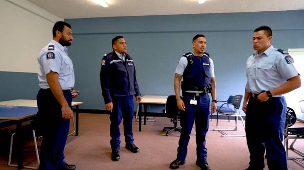 Arresting performance! Police's barbershop boys' stunning waiata to celebrate Māori language week. / Auckland City District Police