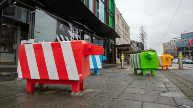 The metal sheep were designed to serve as colourful traffic barriers after the earthquakes and attract people back into the city.  Photo / Supplied